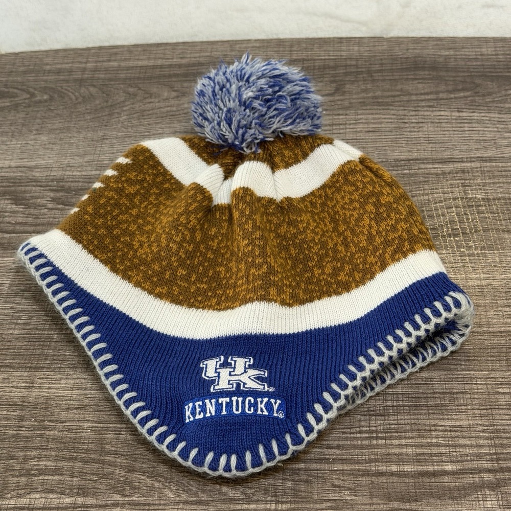 University Of Kentucky Football Beanie Ear Flaps Toboggan Wildcats Knit Pom Kids